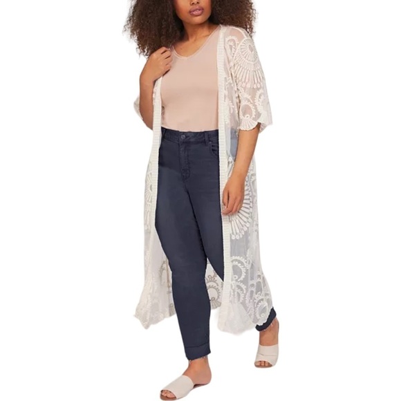 Like new boho cream embroidered duster - Picture 2 of 4